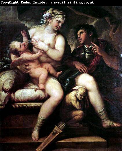 Luca  Giordano Venus Cupid and Mars